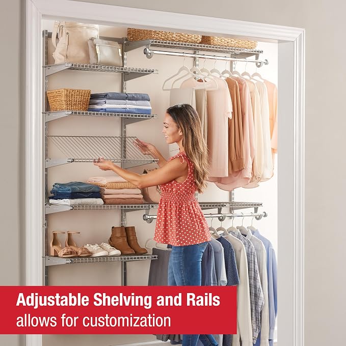 Rubbermaid Configurations Deluxe Custom Closet Kit, 3-6 Ft. Adjustable Metal - Image 3