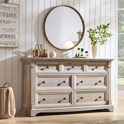 T4TREAM Farmhouse 7 Drawers Dresser by T4TREAMFurniture