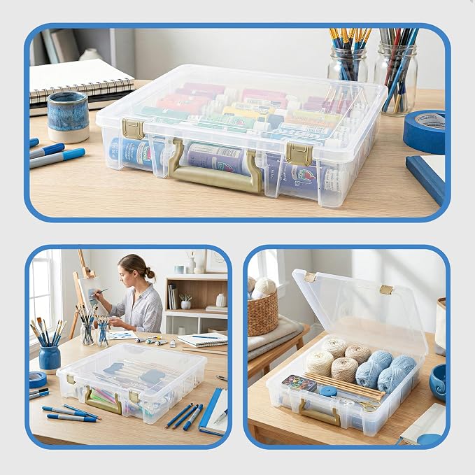 ArtBin Super Satchel 1 Compartment Box Clear Craft Organizer Storage Case - Image 8