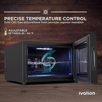 Ivation Premium 8 Bottle Horizontal Thermoelectric Wine Cooler/Chiller Counter - Image 3