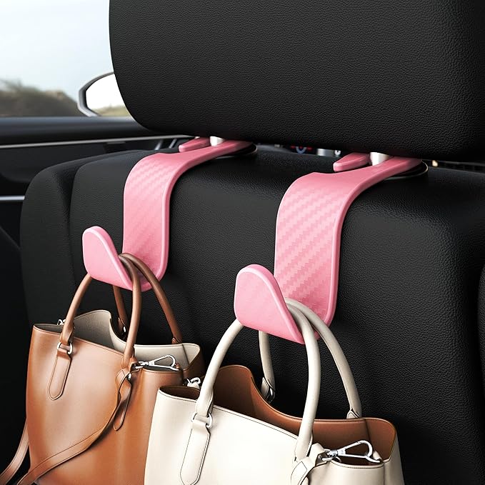 Amooca Car Seat Headrest Hook 4 Pack Hanger Universal Vehicle Car Storage - Image 2