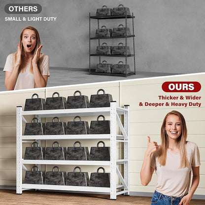 48" Wide Heavy Duty Garage Shelving Units, 3000LBS 24 Deep Storage Shelves - Image 8