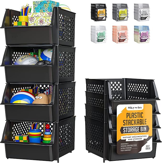 TidyFriend Stackable Storage Bins by Skywin