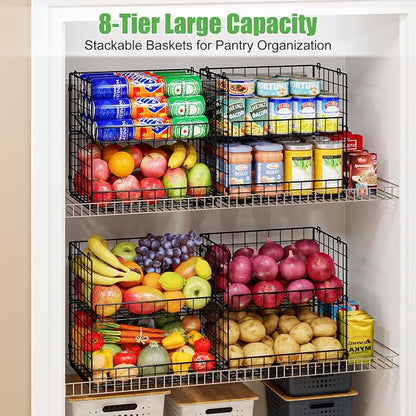 JKsmart 8-Tier XXL Stackable Wire Basket, Pantry Organizers and Storage | - Image 2