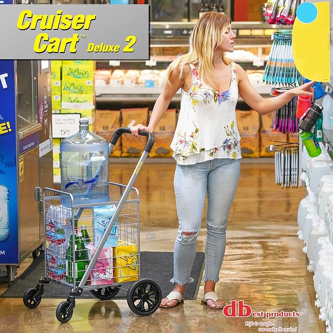 dbest Products Cruiser Cart Deluxe 2 Germ Guard Bundle Shopping Handle Grocery - Image 6