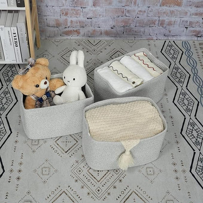Cotton Rope storage Basket Bins Woven Basket - Image 5