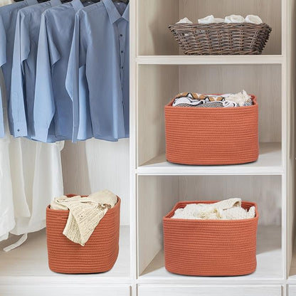 Cotton Rope storage Basket Bins Woven Basket - Image 6