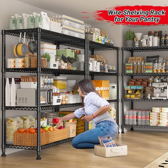 REIBII Wire Shelving Unit Storage Shelves Metal Shelves Heavy Duty Shelving - Image 4