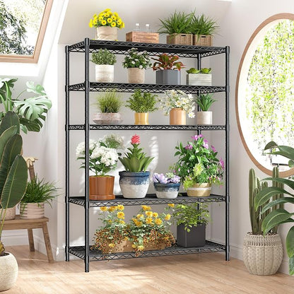 5 Tier Storage Shelves 71" H Wire Shelving Adjustable Metal Shelving, 1000LBS - Image 5