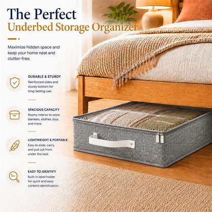 HOMELUX THEORY 2pc Under Bed Storage Containers, Bedroom Under the Bed Drawer - Image 8