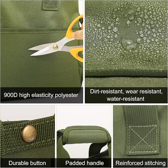 Housolution Garden Tote Bag, 900D Standable Gardening Tool Bag, Garden Tote - Image 4
