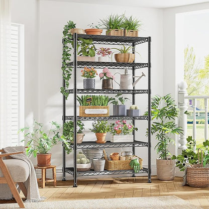 REIBII 6-Tier Metal Shelving Unit Storage Shelves, Sturdy Wire Shelving - Image 6