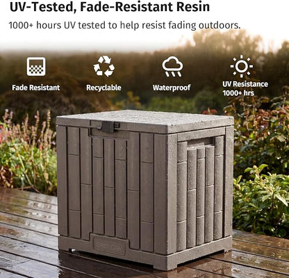 EAST OAK Outdoor Storage Box, 31 Gallon Deck Box, Waterproof Resin Storage Bin - Image 5