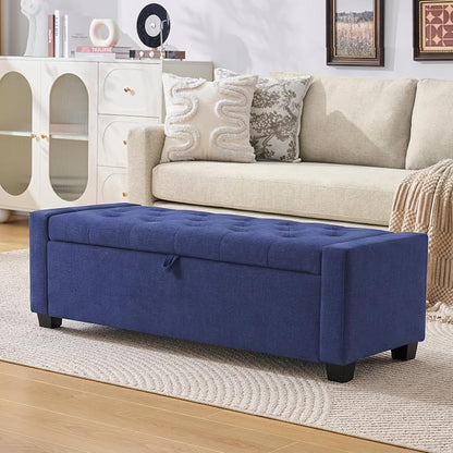 Huatean Home 48" Ottoman with Storage, Storage Ottoman Bench with Safety Hinge by huateanhome