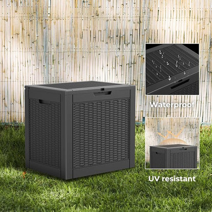 Resin Deck Box - 31 Gallon Lockable Outdoor Storage, Water-Resistant - Image 5