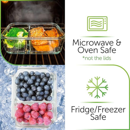 Prep Naturals 5 Pack 36oz Glass Meal Prep Containers - Image 5