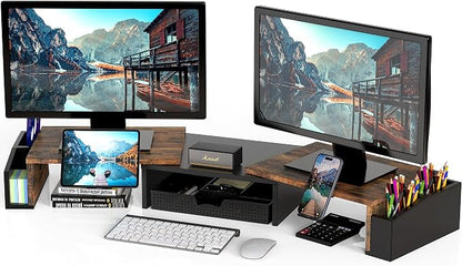 Simple Houseware Desk Dual Monitor Stand Riser by SimpleHouseware