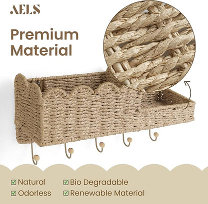 AELS Scalloped Woven Wall Mount Key Holder - Image 2