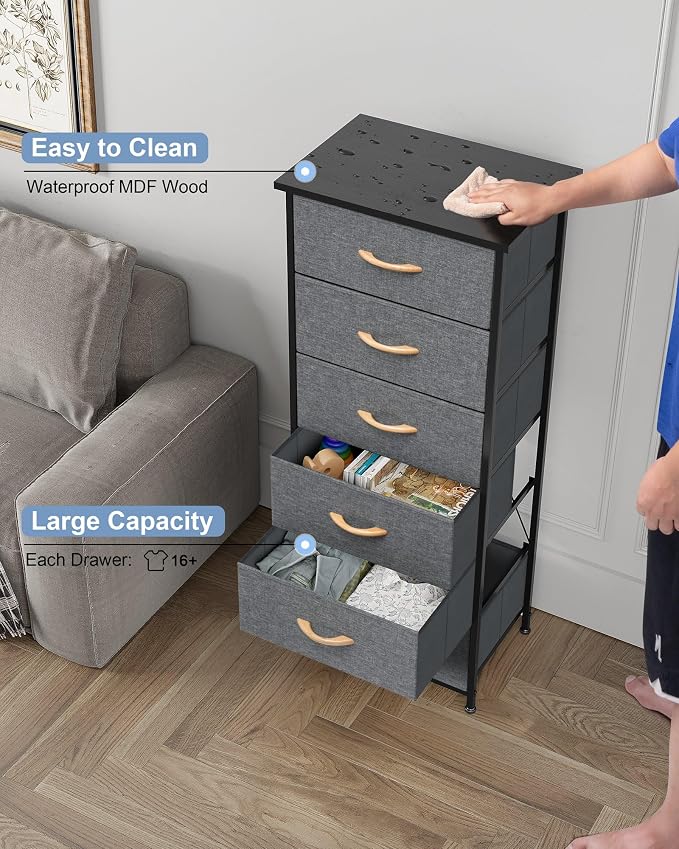 Tall 6-Drawer Fabric Dresser Tower - Image 4