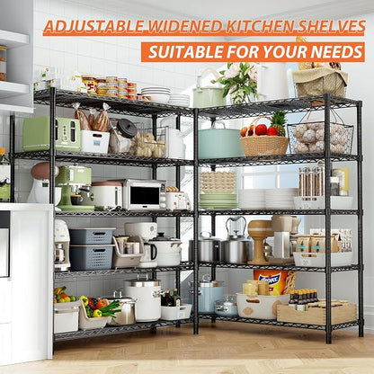 Storage Shelves Heavy Duty, 5-Tier Adjustable Metal Industrial Utility Shelf - Image 5