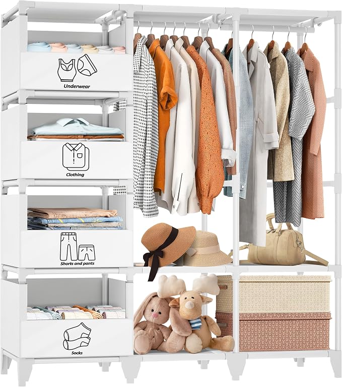 Portable Closet, Easy Assembly, Large Capacity Wardrobe Closet | Sturdy and by Jofuler-USDirect