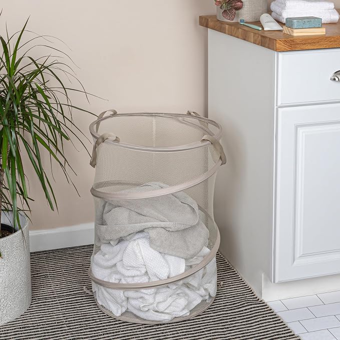 Household Essentials Pop-Up Mesh Laundry Hamper - Image 3