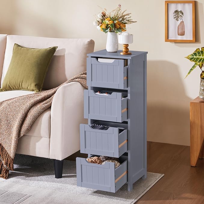 Yaheetech Bathroom Storage Cabinet, Beside Toilet or Vanity, Beadboard Tower - Image 4