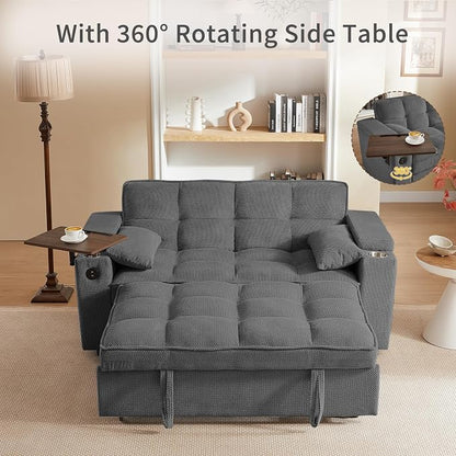 hansones 65'' 3-in-1 Folding Convertible Sofa Bed, Queen Size Pullout Sofa - Image 3
