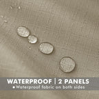 HolidayIdeas 2 Panels Linen Outdoor Curtains for Patio Waterproof Taupe Curtains 54"x 95"-Outside Curtains Weatherproof, Privacy, Textured for Pergola, Porch, Cabana, Gazebo