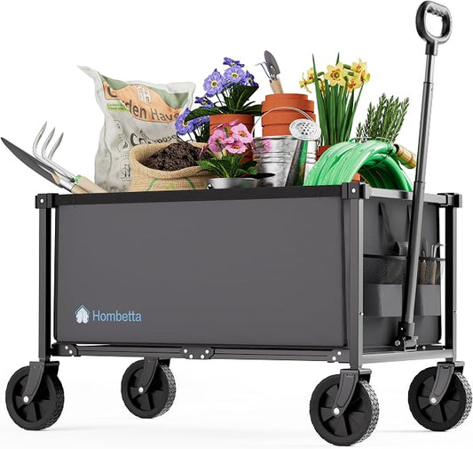 29.3" Collapsible Wagon Cart, 150L Heavy Duty Folding Utility Wagon by Hombetta