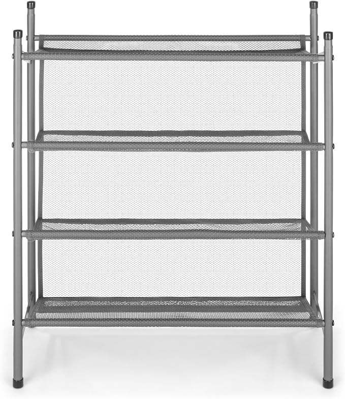 Whitmor Metal & Mesh 4-Tier Shoe Rack, Store up to 12 Pairs of Shoes - Image 4