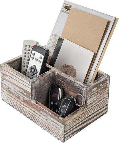 MyGift TV Remote Control Holder, Wood Desktop Office Stationery Organizer Tray by MyGiftHome