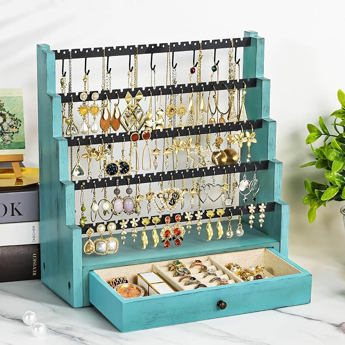 Pinzoveco Earring Organizer, 5 Layer Earring Holder Organizer - Image 2