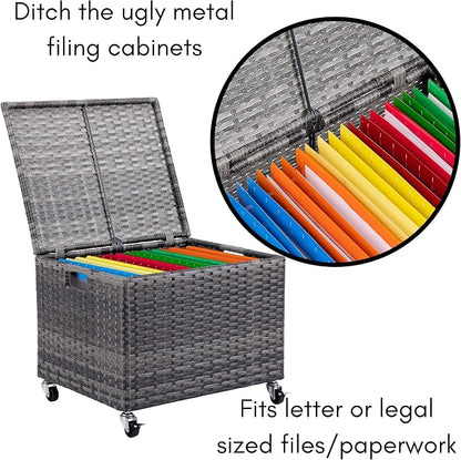 BIRDROCK HOME Rolling File Box - Image 7