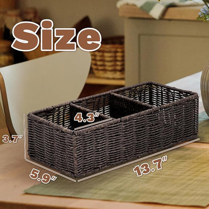 myHomeBody Wicker Basket With 3 Compartments, - Image 2