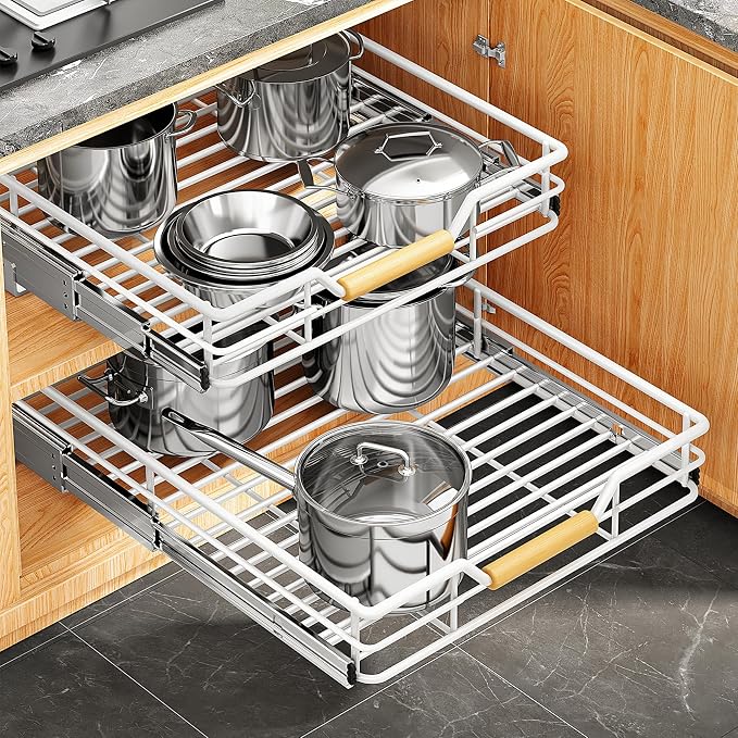 Pull out Cabinet Organizer, Heavy Duty Smooth Sliding Under Cabinet Shelves - Image 4