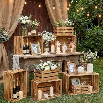 Set of 6 Decorative Wood Crates - Image 4