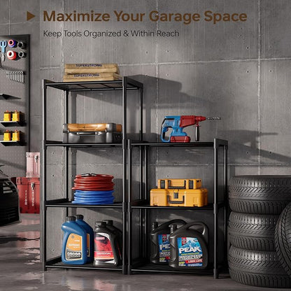 3-Tier Storage Shelves with Plastic Connectors – Metal Shelf Organizer - Image 8
