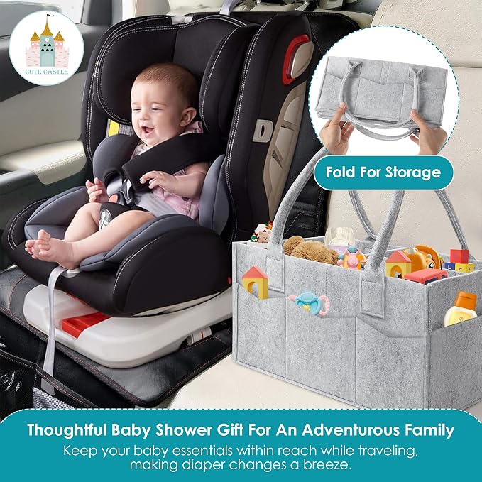 Cute Castle 2 Pack Diaper Caddy Organizer - Image 6