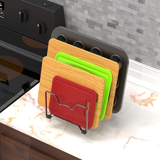 Simple Houseware Kitchen Cabinet Pantry and Bakeware Organizer Rack Holder - Image 4