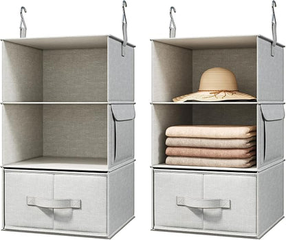 2 Pack 3-Shelf Hanging Closet Organizer by Vailando