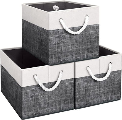 Storage Bins 3-Pack, Foldable Storage Baskets by Fabtotes