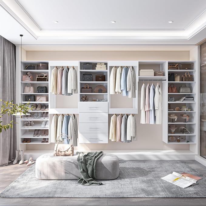 19.5" Wide Tall Hanging Modular Closet System, Wall-Mounted Closet Organizer - Image 5