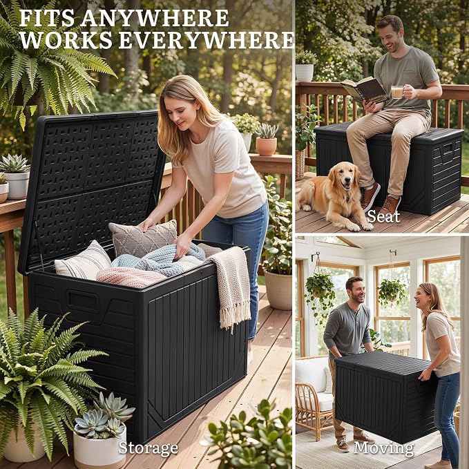 YITAHOME XXL 230 Gallon Extra Large Outdoor Deck Box, Lockable Resin - Image 8