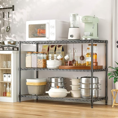 3-Shelf Adjustable Storage Shelves 36" W x 14" D x 36" H Metal Shelving Unit - Image 2