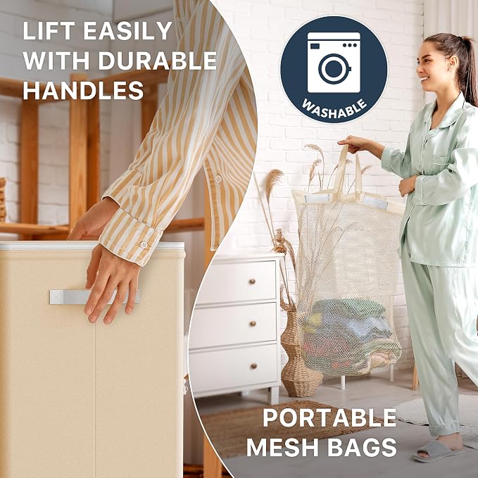 Simple Houseware Foldable Laundry Hamper Basket - Image 4