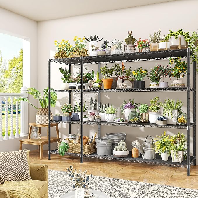 52.4W Wire Shelving Rack, 4Tier Metal Shelving Unit, 1120LBS Heavy Duty Storage - Image 8