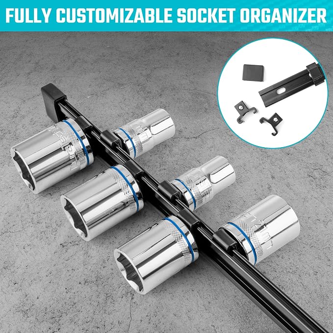 DURATECH Socket Organizer, 1/2-Inch Aluminum Alloy Socket Holder, Heavy Duty - Image 4