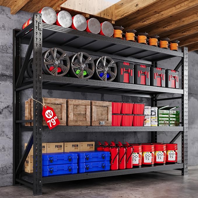 79”W Garage Shelving Heavy Duty, 7000LBS Metal Storage Shelves, 24” Deep by AFAIF