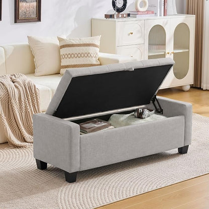 Huatean Home 43" Ottoman with Storage, Storage Ottoman Bench with Safety Hinge - Image 8